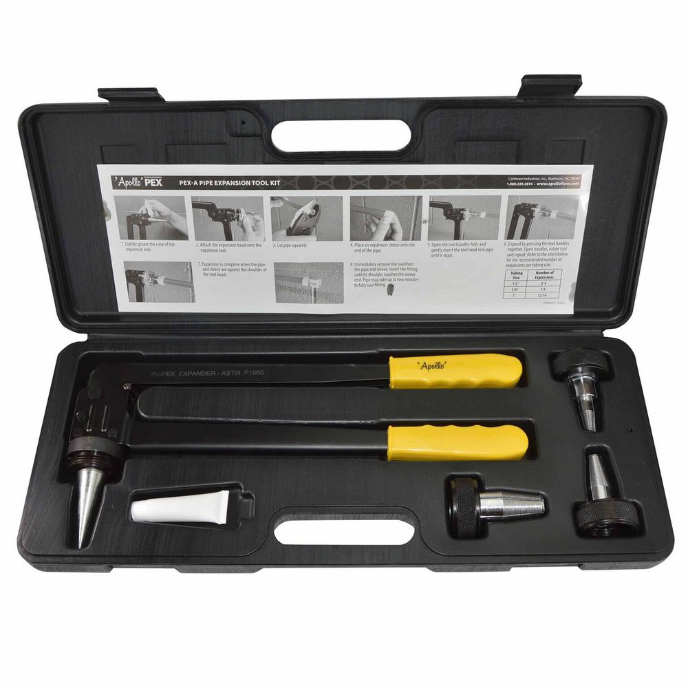 NOB, Apollo PEX-a Expansion Tool Kit with 1/2 in., 3/4 in. and 1 in. Expander Heads
