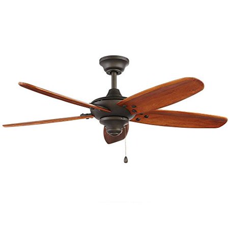 NOB Home Decorators Collection Altura 48 in. Indoor/Outdoor Oil-Rubbed Bronze Ceiling Fan with Downrod and Reversible Motor; Light Kit Adaptable