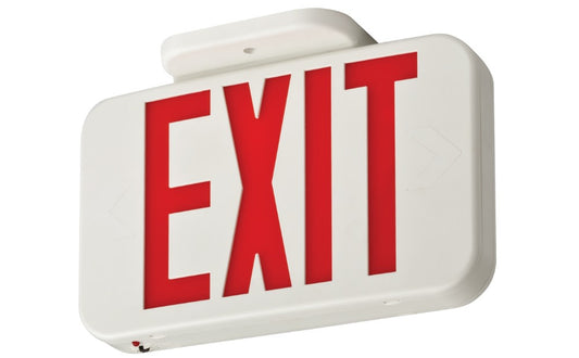Lithonia Lighting Contractor Select EXR Series 120/277-Volt Integrated LED White and Red Exit Sign W/ Back up Battery