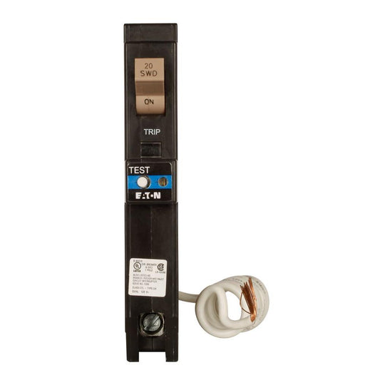 Eaton CH 20 Amp 1-Pole Dual Function Arc Fault/Ground Fault Circuit Breaker with Trip Flag