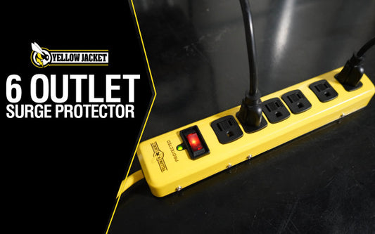 Yellow Jacket 15 Ft. 6-Outlet 1,440-Joule Surge Protector Power Strip, Yellow