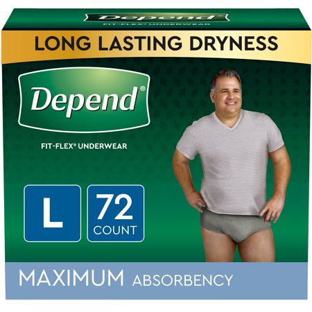Depend Fresh Protection Adult Incontinence Disposable Underwear for Men - Maximum Absorbency - L - Gray - 26pk