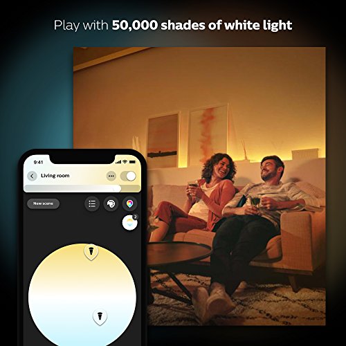 Philips - Hue BR30 Bluetooth 85W Smart LED Bulb (2-Pack) - White Ambiance
