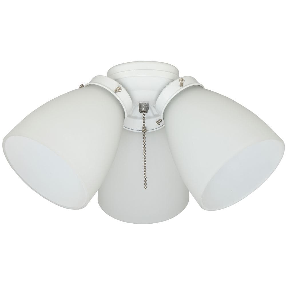 Hampton Bay 3-Light White Ceiling Fan Shades LED Light Kit