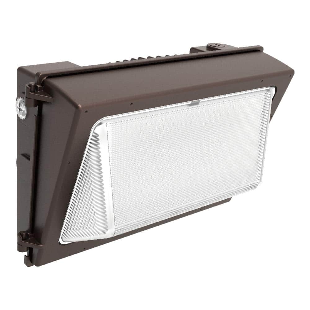 NOB, Commercial Electric 250-Watt Equivalent, Integrated LED, Bronze, Dusk to Dawn Wall Pack Light, 3000K-5000K