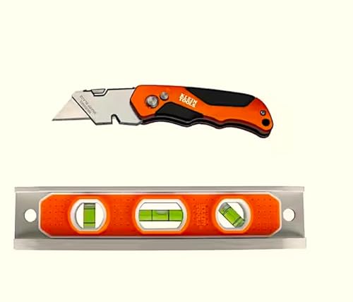 Klein Tools 9 in. Aluminum Torpedo Level and Folding Utility Knife Tool Set